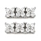 Eco-Friendly Brass Micro Pave Cubic Zirconia Rectangle Pendants, Multi-strand Links, Cadmium Free & Nickel Free & Lead Free, Platinum, 14x4.5x3.5mm, Hole: 3x1mm