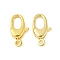 925 Sterling Silver Lobster Claw Clasps, Oval, Golden, 14x8x3.5mm, Hole: 1.5mm