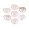 Electroplated Natural Rose Quartz Raw Heart Display Decorations, Figurine Home Decoration, Reiki Energy Stone for Healing, 24~25x27~28.5x10.5~11.5mm