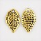 Tibetan Style Alloy Charms, Lead Free, Cadmium Free and Nickel Free, Leaf, Antique Golden, 10mm wide, 16mm high, 2mm thick, hole:1.5mm