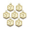 Alloy Pendants, Cadmium Free & Nickel Free & Lead Free, Hexagon with Letter, Real 18K Gold Plated, Letter.T, 17.5x13x2mm, Hole: 2mm
