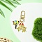 Birds Theme Alloy Enamel Pendant Decoration, with Alloy Swivel Clasps, Leaf, 63mm, Pendant: 23~30mm