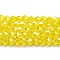 Transparent Electroplate Glass Beads Strands, Pearl Luster Plated, Faceted, Bicone, Yellow, 6x6mm, Hole: 1mm, about 45~47pcs/strand, 9.65~9.84 inch(24.5~25cm)