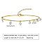 304 Stainless Steel with Flat Round Rhinestone Tassel Anklets, Golden, Crystal, 8-1/4 inch(210mm)