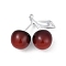 Alloy & Acrylic Pendants, Cherry, Platinum, 36x39x19.5mm, Hole: 2mm