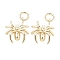 Brass Pendants, Spider Charms, Long-Lasting Plated, Rack Plating, Lead Free & Cadmium Free, Real 18K Gold Plated, 13x11x2.5mm, Hole: 3mm, Jump Ring: 5x1mm