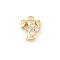 Brass Micro Pave Clear Cubic Zirconia Charms, Long-Lasting Plated, Rack Plating, Cadmium Free & Lead Free, Real 18K Gold Plated, Letter T Charms, 10.5x8x3.5mm, hole: 1.2mm