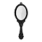 Glass Pendants, with Spray Plating Alloy Findings, Morror, Black, 73.5x26.5x3mm, Hole: 1.8mm