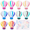 10Pcs 5 Colors Food Grade Eco-Friendly Silicone Focal Beads, Hot Air Balloon, Mixed Color, 28x22x9~10mm, Hole: 2mm, 2pcs/color