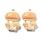Spring Theme Opaque Resin Pendants, Plant Charms, Mushroom, 30.5x19.5x8.5mm, Hole: 2mm
