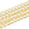 Baking Painted Transparent Glass Beads Strands, Round, Two Tone, Light Goldenrod Yellow, 6~6.5mm, Hole: 1mm