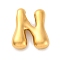 304 Stainless Steel Pendants, Letter Charm, Ion Plating(IP), Real 18K Gold Plated, Letter N, 22x18x6mm, Hole: 3.5x2.2mm
