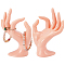 2Pcs Plastic Mannequin Hand Jewelry Display Holder Stands, OK Shaped Hand Ring Jewelry Organizer Rack for Ring, Bracelet, Watch, Dark Orange, 11.5x7.1x18cm