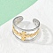 304 Stainless Steel Cuff Rings, Cross, Golden & Stainless Steel Color, 12mm, Inner Diameter: 18.8mm