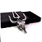 Western Style Stainless Steel Bull Skull Pendant Necklaces for Men, Stainless Steel Color
