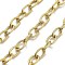 Ion Plating(IP) 304 Stainless Steel Oval Link Chains, Unwelded, with Spool, Polished, Real 18K Gold Plated, 9.5x6.5x1.5mm