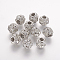Brass Beads, with Grade A Rhinestone, Rondelle, Platinum, Crystal, 8x8mm, Hole: 2mm
