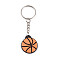 Iron Keychains, with PVC Pendants, Basketball, 8.5cm