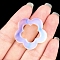 Opalite Hollow Flower Pendants, Plum Blossom Flower Charms, 30mm