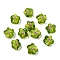 15PCS Handmade Lampwork Beads, Bumpy, Flower, Yellow Green, 13.5x14.5x7mm, Hole: 1.4mm