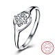 Adjustable 925 Sterling Silver Cubic Zirconia Finger Rings RJEW-BB20755-6-1