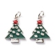 Ciondoli in ottone con micro pavé di zirconi trasparenti stile natalizio ZIRC-Z008-02-2