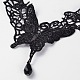 Papillon cru de style gothique colliers dentelle à bretelles NJEW-E056-01A-2