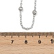 Женские ожерелья-цепочки с круглыми бусинами из нержавеющей стали 304 диаметром 3 мм NJEW-G177-03B-P-5