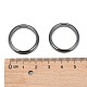非磁性の合成ヘマタイト指輪  ブラック  20mm RJEW-J005-03-3