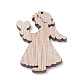 未染色の木製ペンダント  天使  バリーウッド  32.5x22.5x2.5mm  穴：0.5mm WOOD-S040-12-2