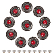 Gorgecraft 1 boîte 10 ensembles de boutons à visser boutons métalliques turquoise synthétiques rouges boucle décorative tournesol avec vis arrière boucle de remplacement de fleur vintage pour bricolage cuir couture artisanat sacs décor DIY-GF0006-58-1