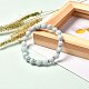 Ensemble de bracelet extensible en perles d'aigue-marine naturelle pour homme femme fille cadeau BJEW-JB06709-7