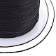 ポリエステル編組メタリック糸  DIYの編みこみのブレスレット作りと刺繡のために  ブラック  0.4mm  6プライ  約54.68ヤード（50m）/ロール OCOR-I007-B-21-3