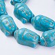 Brins de perles synthétiques turquoise guan yin G-E456-02-20x30mm-3