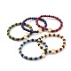 Bracelets extensibles en perles de bois de rose naturel BJEW-JB04662-1