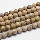 Natural Fossil Coral Beads Strands G-I131-21-8mm-1
