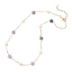 Ожерелья из цепочек с натуральным лепидолитом NJEW-JN05687-03-5