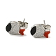 Acrylic Fish Stud Earrings EJEW-P233-01P-1