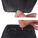 女性のためのヘアフリンジのクリップ  耐熱高温繊維  テンプル前面のフリンジが付いた合成フラットバン  ブラック  19.6~21.6インチ（50~55cm） OHAR-G006-C04-5