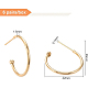 Brass Half Hoop Earrings EJEW-BC0001-03G-2