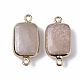 Edge Golden Plated Natural Pink Aventurine Links connectors G-S359-034I-2