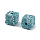 Бусины из полимерной глины в форме куба со стразами CLAY-NH0001-08C-3