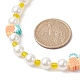 Argile polymère de fruits et graines de verre et collier de perles en perles acryliques NJEW-JN04582-03-3