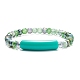 Bracelet extensible en perles de verre rondes avec tube en acrylique BJEW-JB07983-4