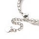 Bracelet manchette en perles de zircone cubique transparente avec fermoirs BJEW-E073-08P-3