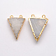 Natural Druzy Agate Triangle Pendants G-P089-39-2