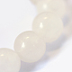 Jade blanco natural de hebras de perlas reronda X-G-E334-10mm-13-4