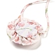 Collane girocollo da donna in tessuto con motivo floreale e cravatta a rosa NJEW-Z022-01F-3