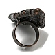 Регулируемые кольца из натурального черного турмалина RJEW-K269-07R-3