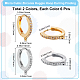 Beebeecraft 12Pcs 2 Colors Brass Micro Pave Clear Cubic Zirconia Hoop Earring Findings EJEW-BBC0001-16-2